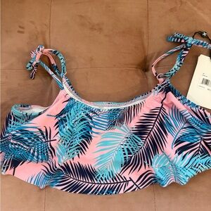 Hurley Girls Pink Tropical Swim Top Only L (12-13 Yrs) NWT